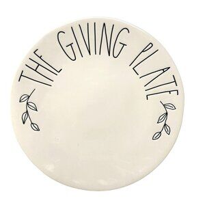 Rae Dunn Giving Plate Ceramic 11in  Fall Autumn Holiday Cookie Tray Gifting
